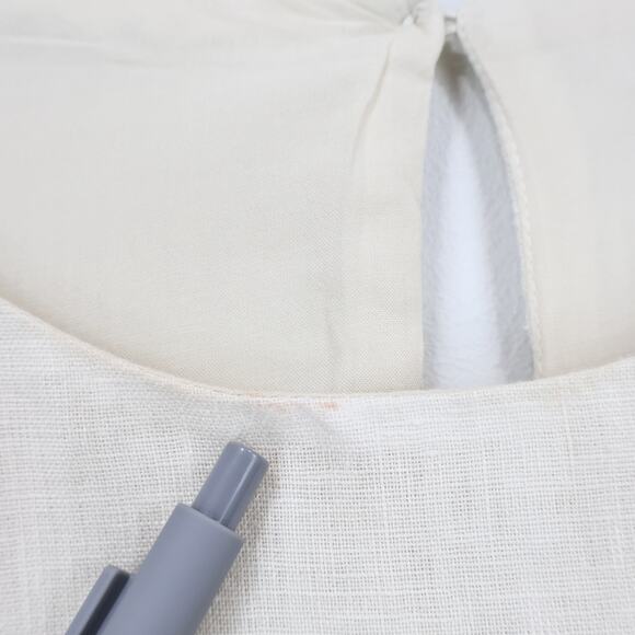 J.Crew Maxine Ruffle Trim Natural Linen Dress Size Small Tall NWT - Picture 7 of 10